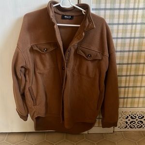 Brown fleece sweater jacket
